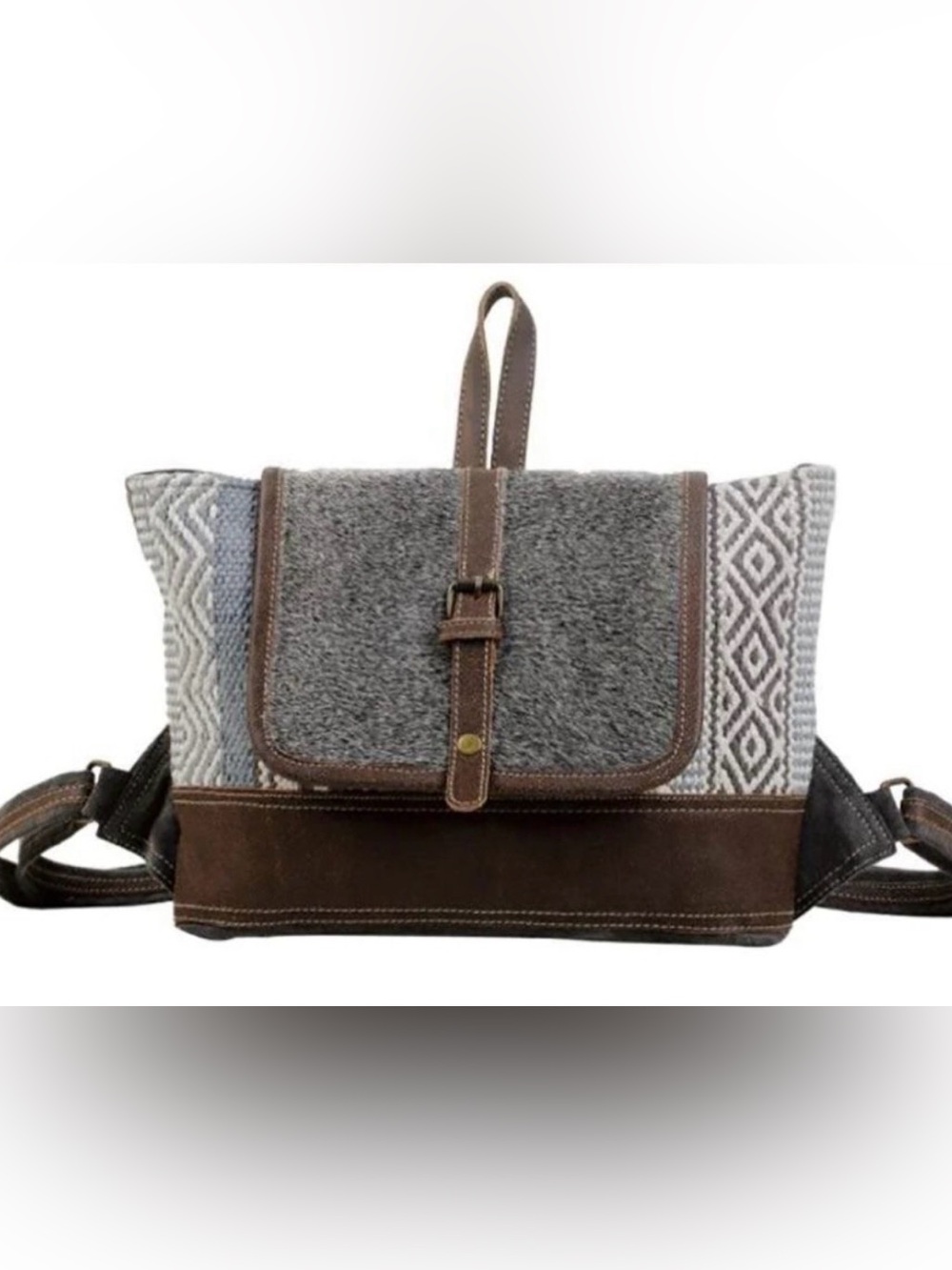 Myra Bag Straight-Forward Backpack Bag Purse, Travel Adventure Upcycled Material